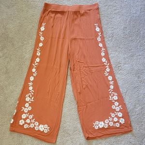 Orange Floral Forever 21 Pants